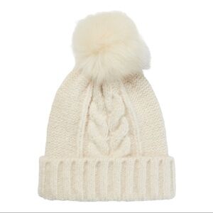 EXPRESS Sorbet Cable Knit Pom Beanie NWT